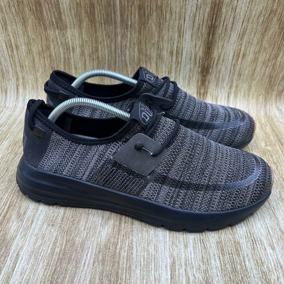 Hey Dude Other - Hey Dude Sirocco Men's Size 11 Black Grey Knit Slip On Sneakers Casual Shoes